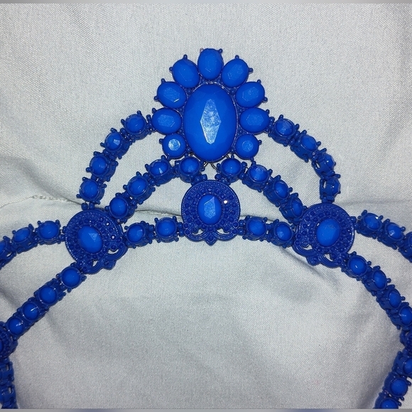 A Stunner! The Real Housewives Statement Necklace Blue Metal Bauble Necklace - Picture 10 of 14